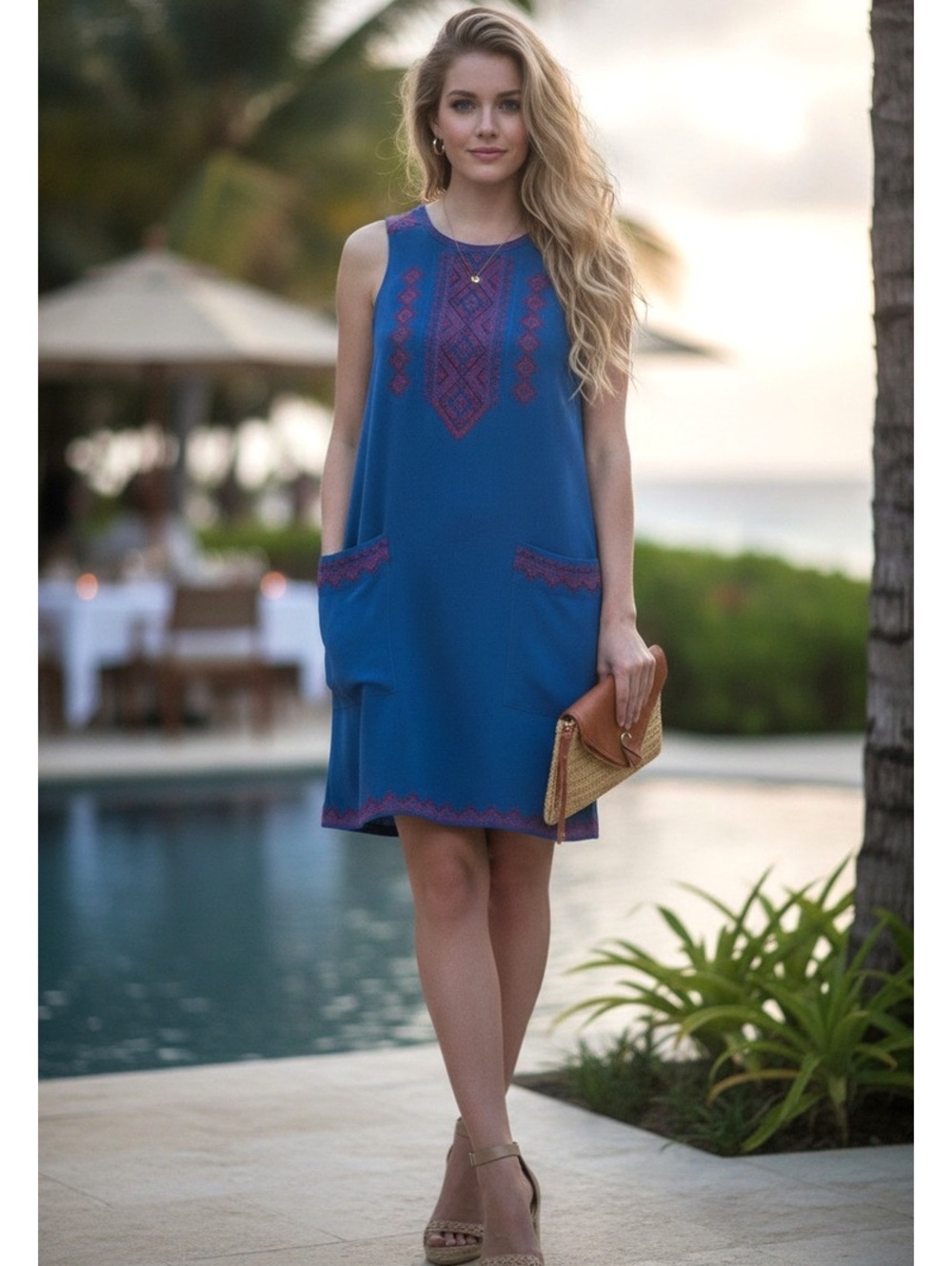 NWOT Madewell Embroidered Sheath Dress 100% Silk
